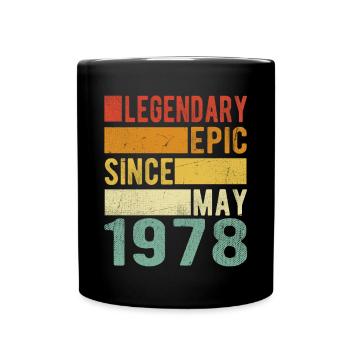 Birthday May 1978 Legendary epic - Full Colour Mug - black - Front