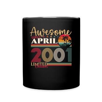 22. Geburtstag Mann April Jahrgang 2001 Awesome - Tasse einfarbig - Schwarz - Vorne