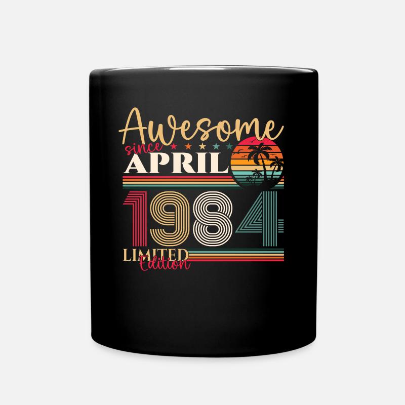 39. Geburtstag Mann April Jahrgang 1984 Awesome - Tasse einfarbig - Schwarz