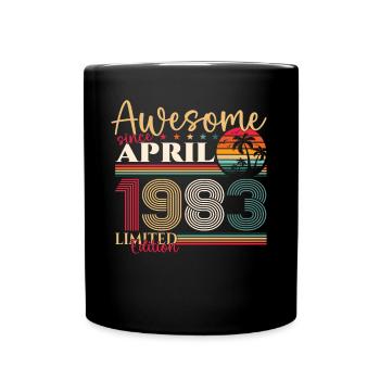 40th birthday man April Born 1983 Awesome - Full Colour Mug - black - Front