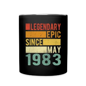 Birthday May 1983 Legendary Epic - Full Colour Mug - black - Front