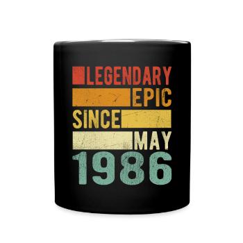 Anniversaire Mai 1986 Épopée légendaire - Mug uni - noir - Devant