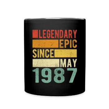 Anniversaire Mai 1987 Épopée légendaire - Mug uni - noir - Devant