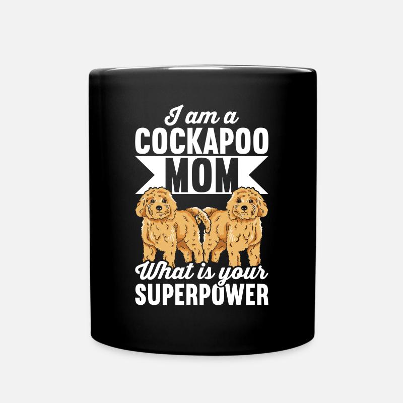 Cockapoo Dog - Full Colour Mug - black