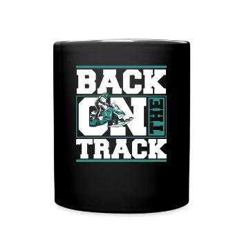 Back On The Track Snow Motorcycle Snowmobile - Full Colour Mug - black - Front