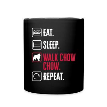 Chow Chow Hund - Tasse einfarbig - Schwarz - Vorne