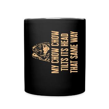 Chow Chow Hund - Tasse einfarbig - Schwarz - Vorne