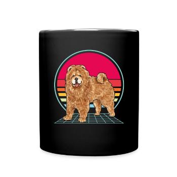 Chow Chow Hund - Tasse einfarbig - Schwarz - Vorne