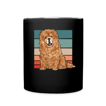 Chow Chow Hund - Tasse einfarbig - Schwarz - Vorne