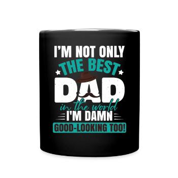 Ich bin der beste Vater - Tasse einfarbig - Schwarz - Vorne