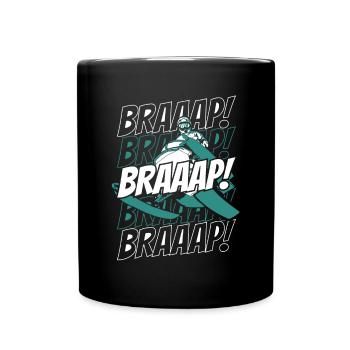 Braaap Braaap Snowmobile Motorschlitten Fahrer - Tasse einfarbig - Schwarz - Vorne