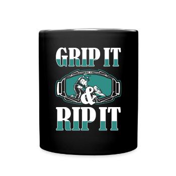 Grip It And Rip It Snow Motorcycle Snowmobile - Full Colour Mug - black - Front