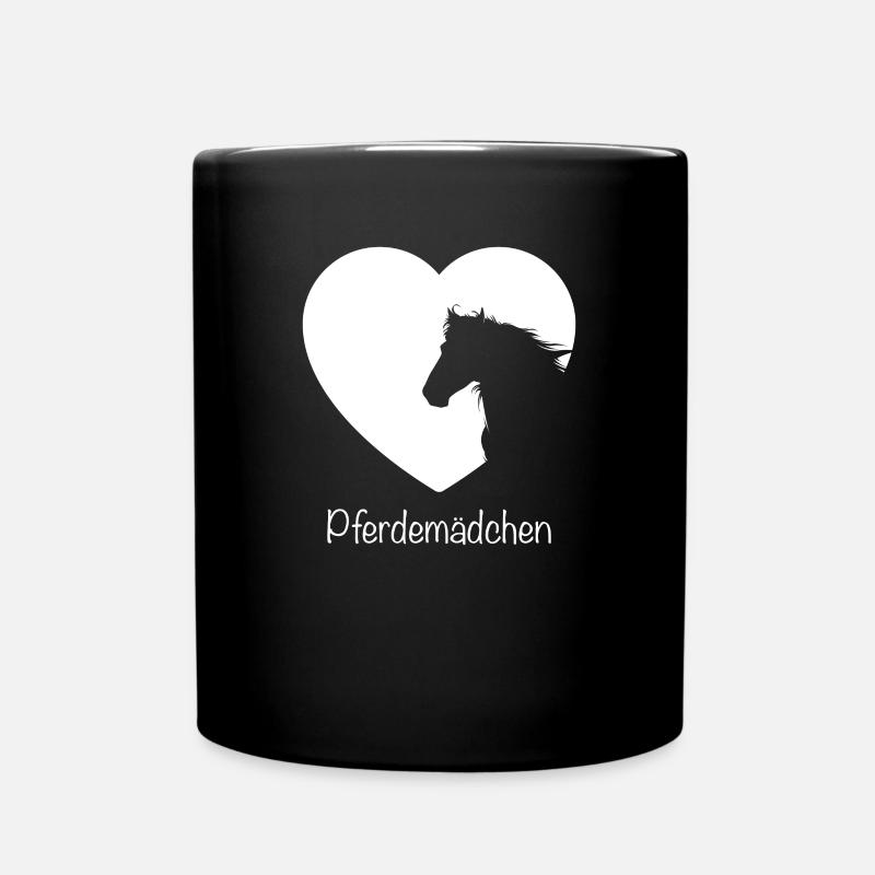 Pferdemädchen Mädchen Pferde Reiten - Tasse einfarbig - Schwarz