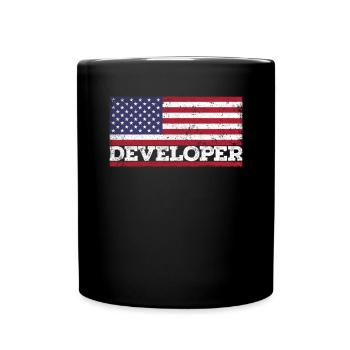 USA Flag Developer America Developer - Mug uni - noir - Devant