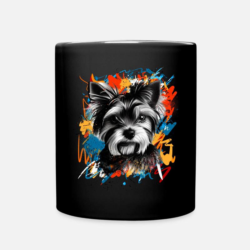 Yorkshire Terrier Yorkie Hund - Tasse einfarbig - Schwarz