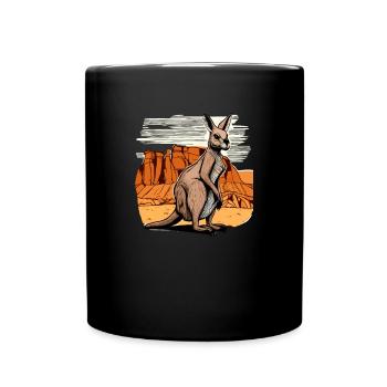 Känguru comic cartoon Style - Tasse einfarbig - Schwarz - Vorne