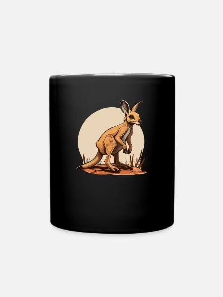 Känguru comic cartoon Style - Tasse einfarbig - Schwarz