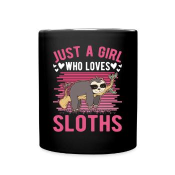 Juste une fille qui aime Sloth Sloth Sloth Girl - Mug uni - noir - Devant