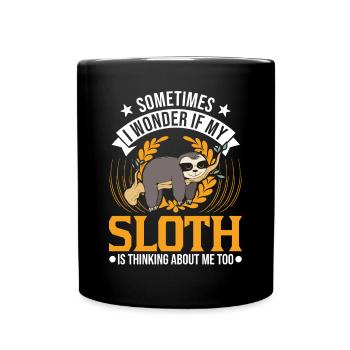 Sloth lover - Full Colour Mug - black - Front