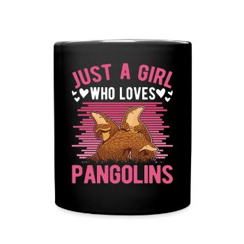 Pangolin Girl Pangolin - Full Colour Mug - black - Front