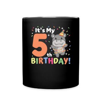 Hippopotame pour les enfants de 5 ans - Mug uni - noir - Devant