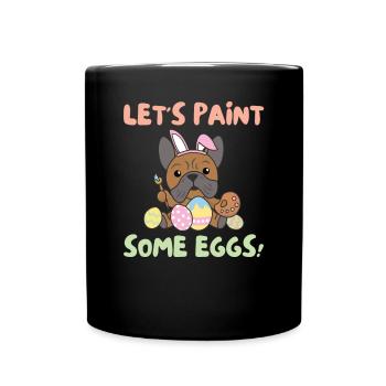 cute dogs for Easter Bulldog - Full Colour Mug - black - Front