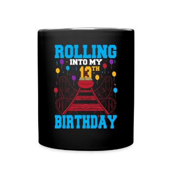 Roulement dans mon 13e anniversaire Rouleau de parc d’attractions - Mug uni - noir - Devant