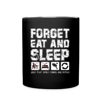 Lustiger Tischtennis Spruch Tischtennis - Tasse einfarbig - Schwarz - Vorne