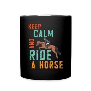 Schönes Reiten Pferde Spruch für Reiter - Tasse einfarbig - Schwarz - Vorne