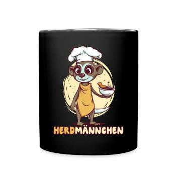 Herdmännchen Erdmännchen Koch - Tasse einfarbig - Schwarz - Vorne