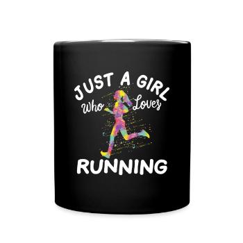 Just A Girl Who Loves Runningelegantquoteschristma - Full Colour Mug - black - Front