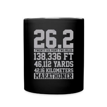 Marathon T-Shirt - 26.2 Miles Running Runner Shirt - Mug uni - noir - Devant