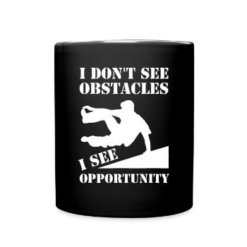 Parkour drôle Je ne vois pas d’obstacles Course libre P - Mug uni - noir - Devant
