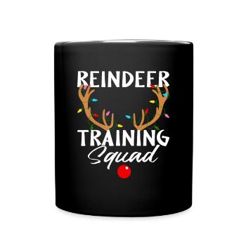 Christmas Running Reindeer Runner Training Squad T - Full Colour Mug - black - Front