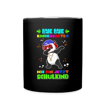 Einschulung Schulanfang Schule Schulkind Geschenk - Tasse einfarbig - Schwarz - Vorne
