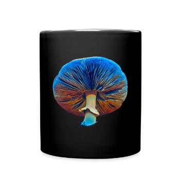 Blauer Zauberpilz - Tasse einfarbig - Schwarz - Vorne