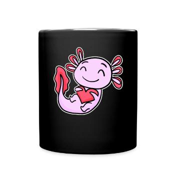 Axolotl Heart Love - Heart Motif - Mug uni - noir - Devant