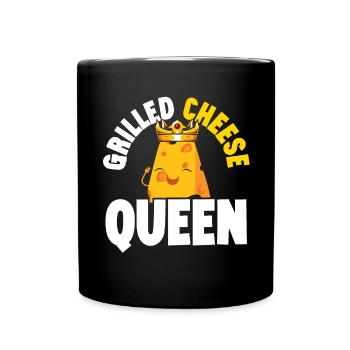 Gegrillter Käse Queen Käse Liebhaber Feinschmecker - Tasse einfarbig - Schwarz - Vorne