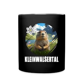 Kleinwalsertal Murmeltier für einen Walser - Tasse einfarbig - Schwarz - Vorne