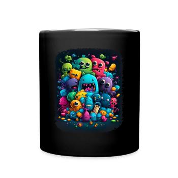 Streetstyle Monster Graffiti Kunst Streetart - Tasse einfarbig - Schwarz - Vorne
