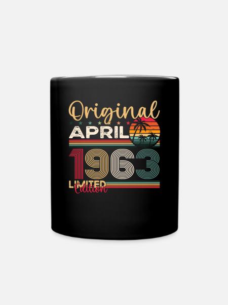 60e anniversaire homme avril né 1963 original - Mug uni - noir