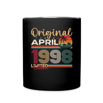 25th birthday man April Born 1998 Original - Full Colour Mug - black - Front
