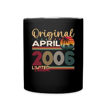17th birthday man April Born 2006 Original - Full Colour Mug - black - Front