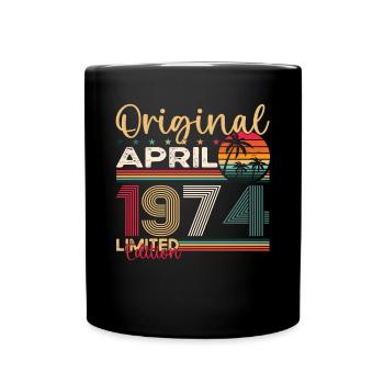 49th birthday man April Born 1974 Original - Full Colour Mug - black - Front