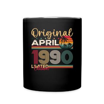 33rd birthday man April Born 1990 Original - Full Colour Mug - black - Front