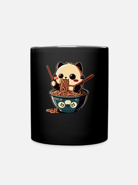 Mais d’abord ramen chat mignon mange ramen - Mug uni - noir