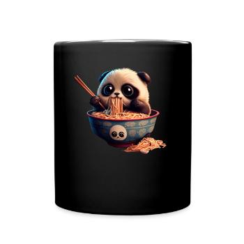 Mais d’abord ramen panda doux mange des ramen - Mug uni - noir - Devant