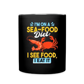Papa plaisante sur les fruits de mer Croisière amusante - Mug uni - noir - Devant