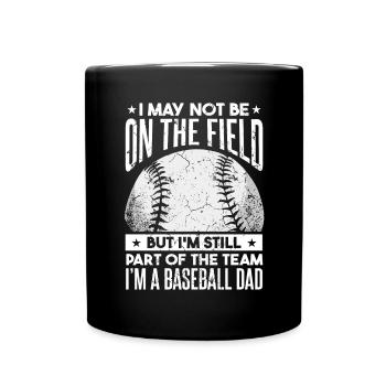 Teil des Teams Baseball Dad - Tasse einfarbig - Schwarz - Vorne