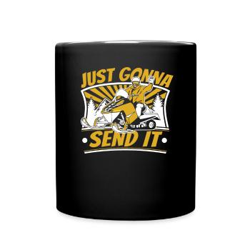 Je vais juste l’envoyer Moto de neige Motoneige - Mug uni - noir - Devant